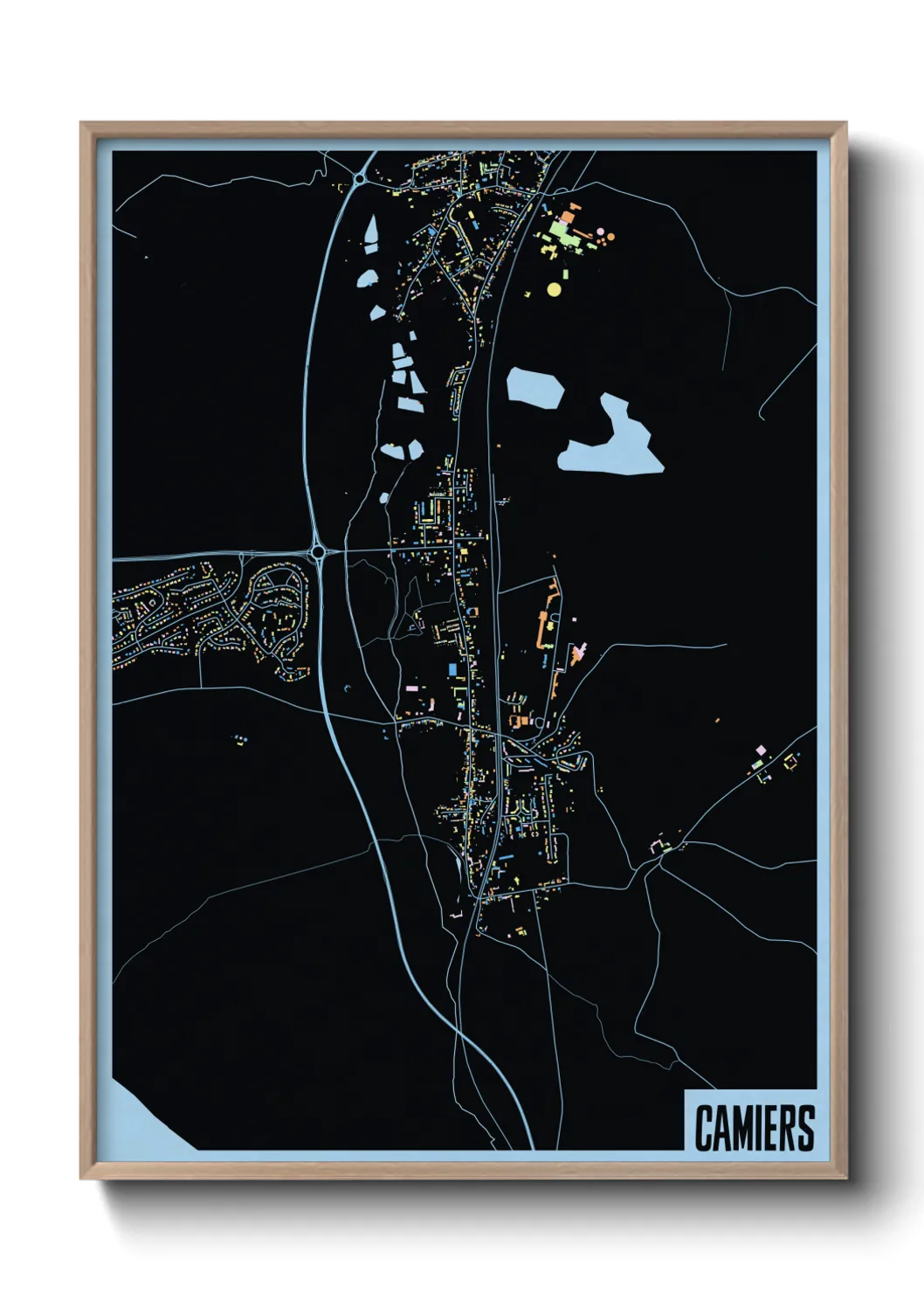 Une affiche de carte sur Camiers