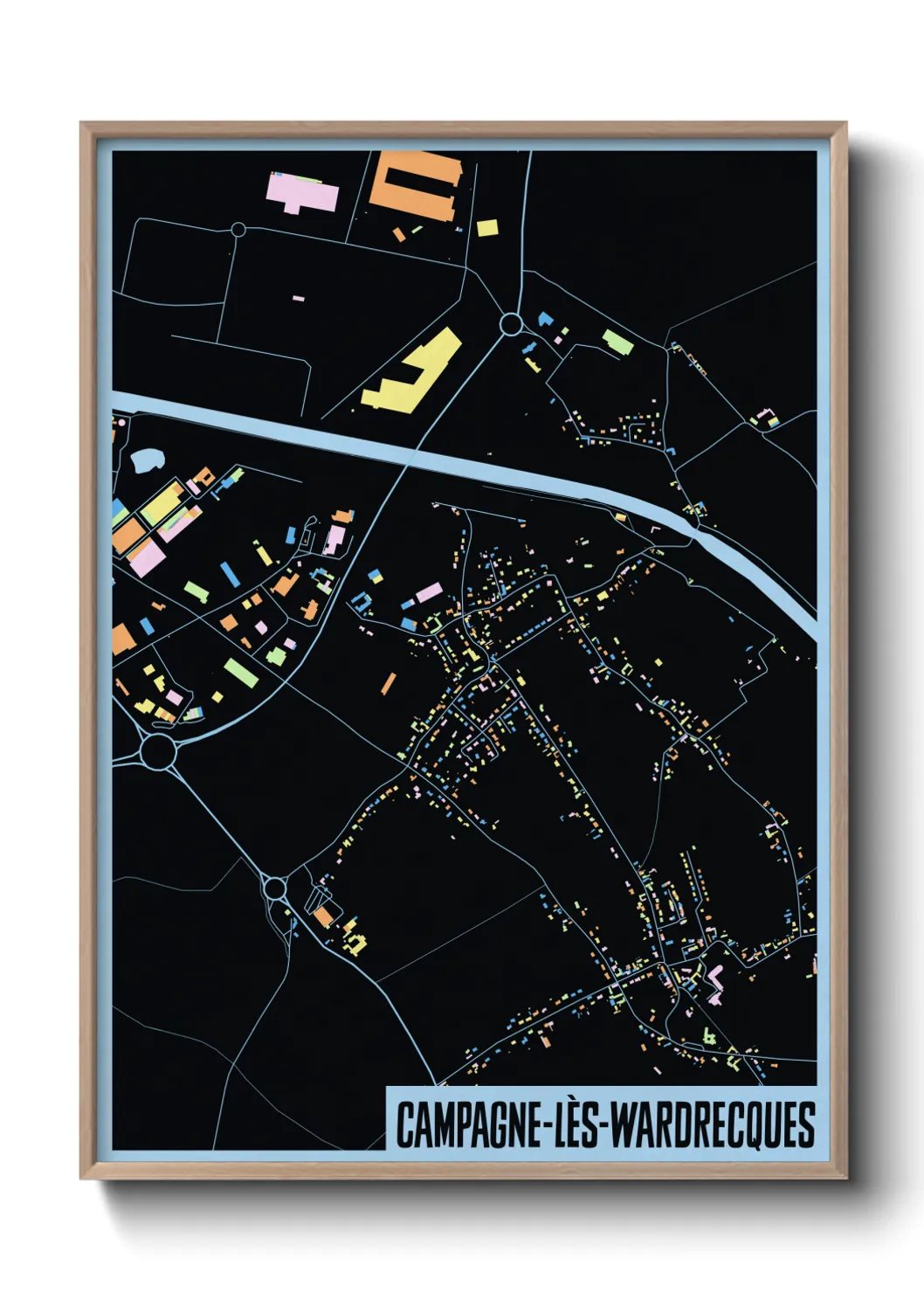 Une affiche de carte sur Campagne-lès-Wardrecques