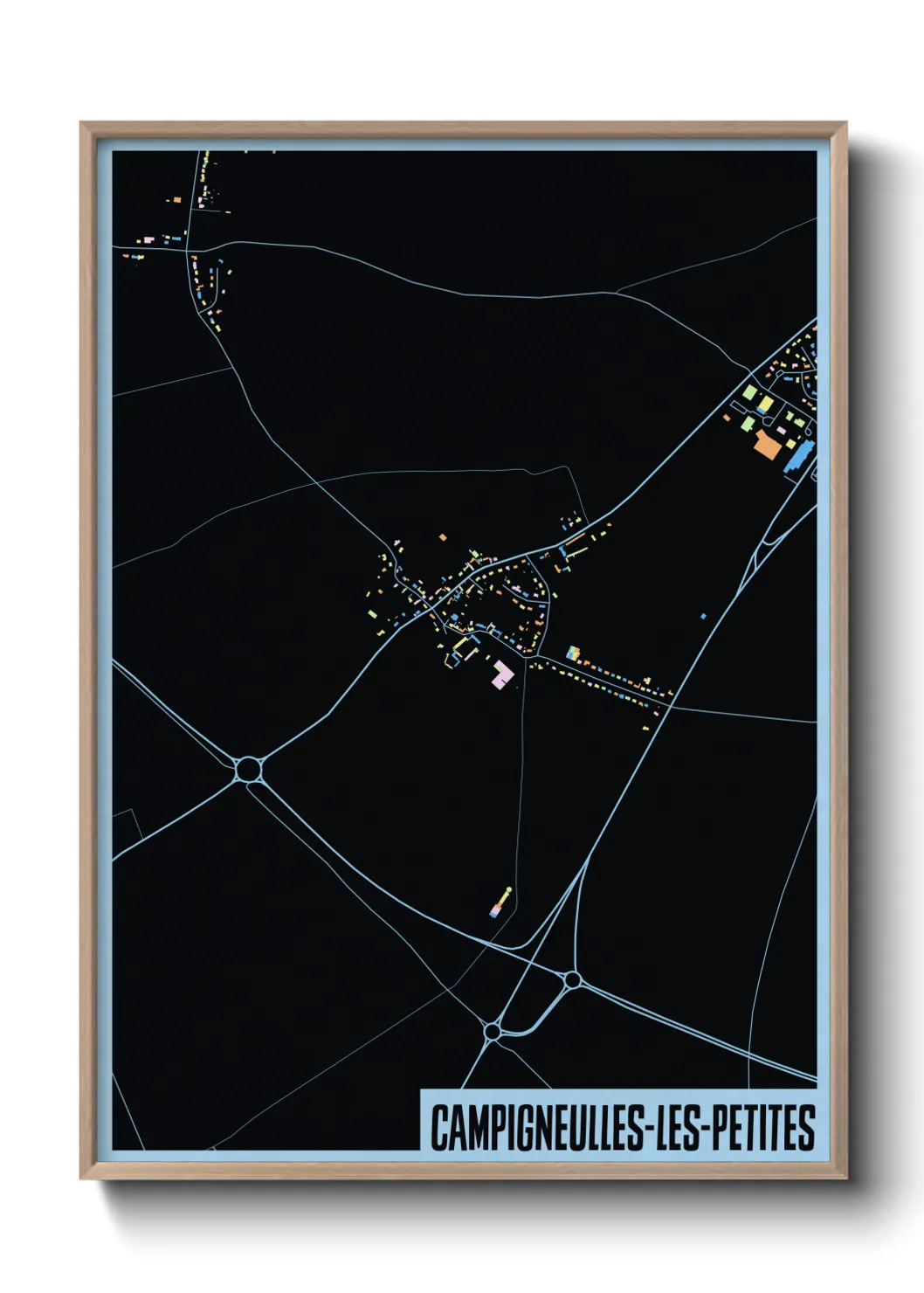 Une affiche de carte sur Campigneulles-les-Petites