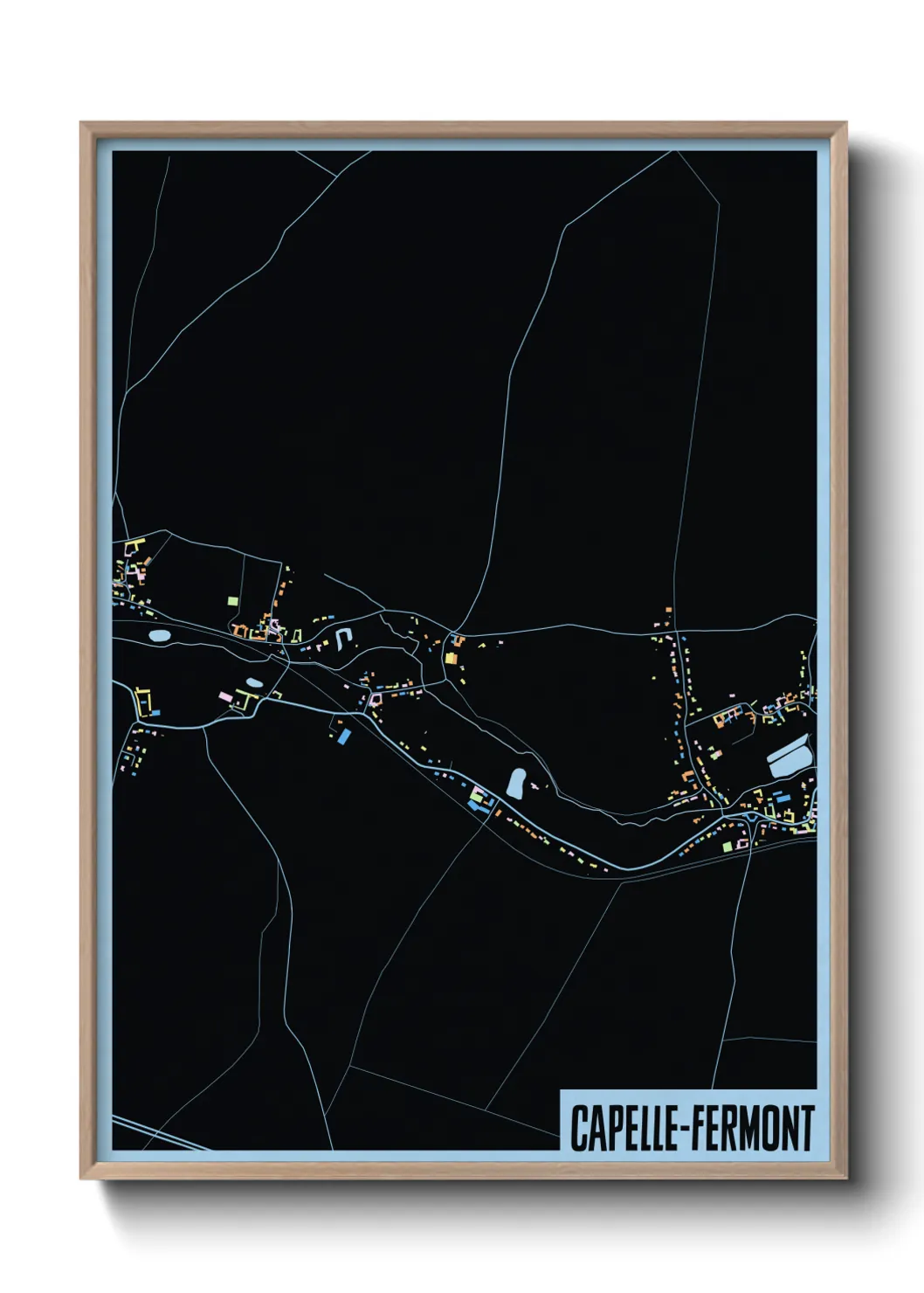 Une affiche de carte sur Capelle-Fermont