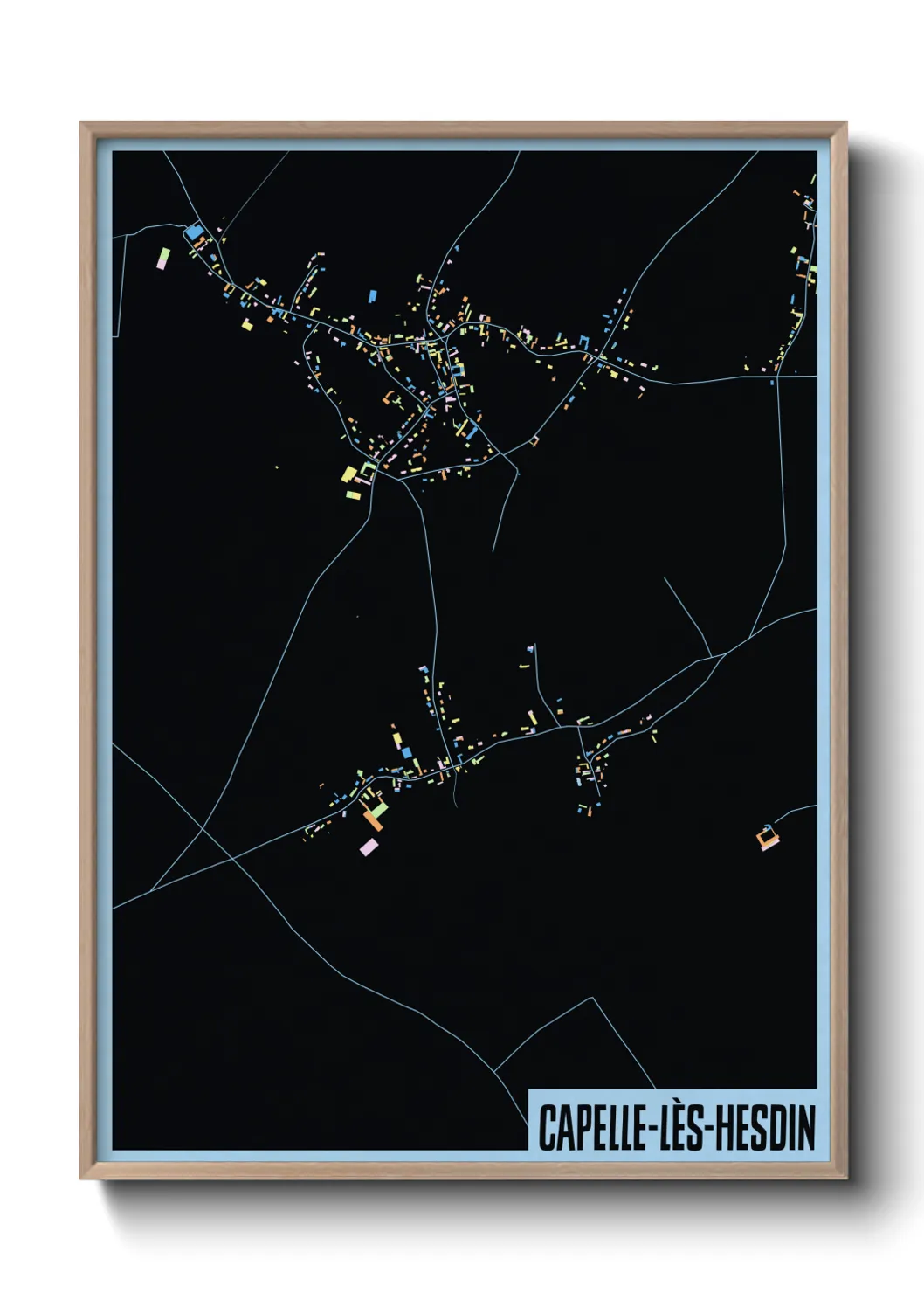 Une affiche de carte sur Capelle-lès-Hesdin