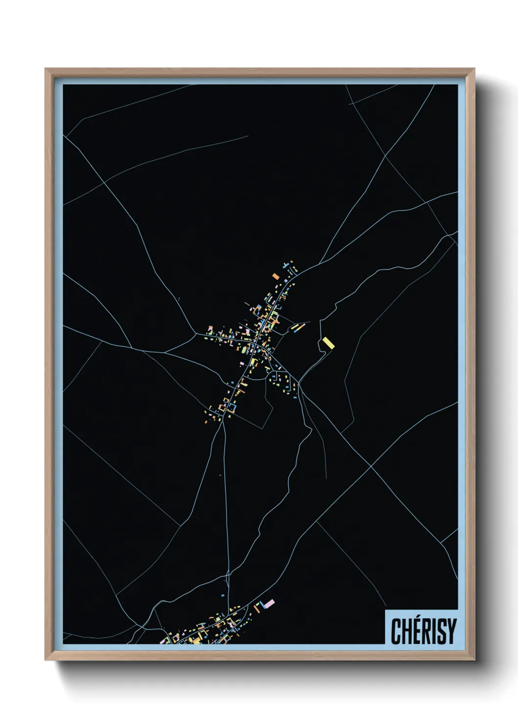 Une affiche de carte sur Chérisy