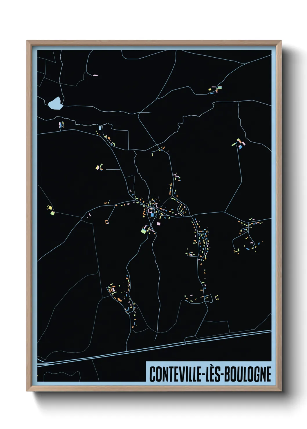 Une affiche de carte sur Conteville-lès-Boulogne