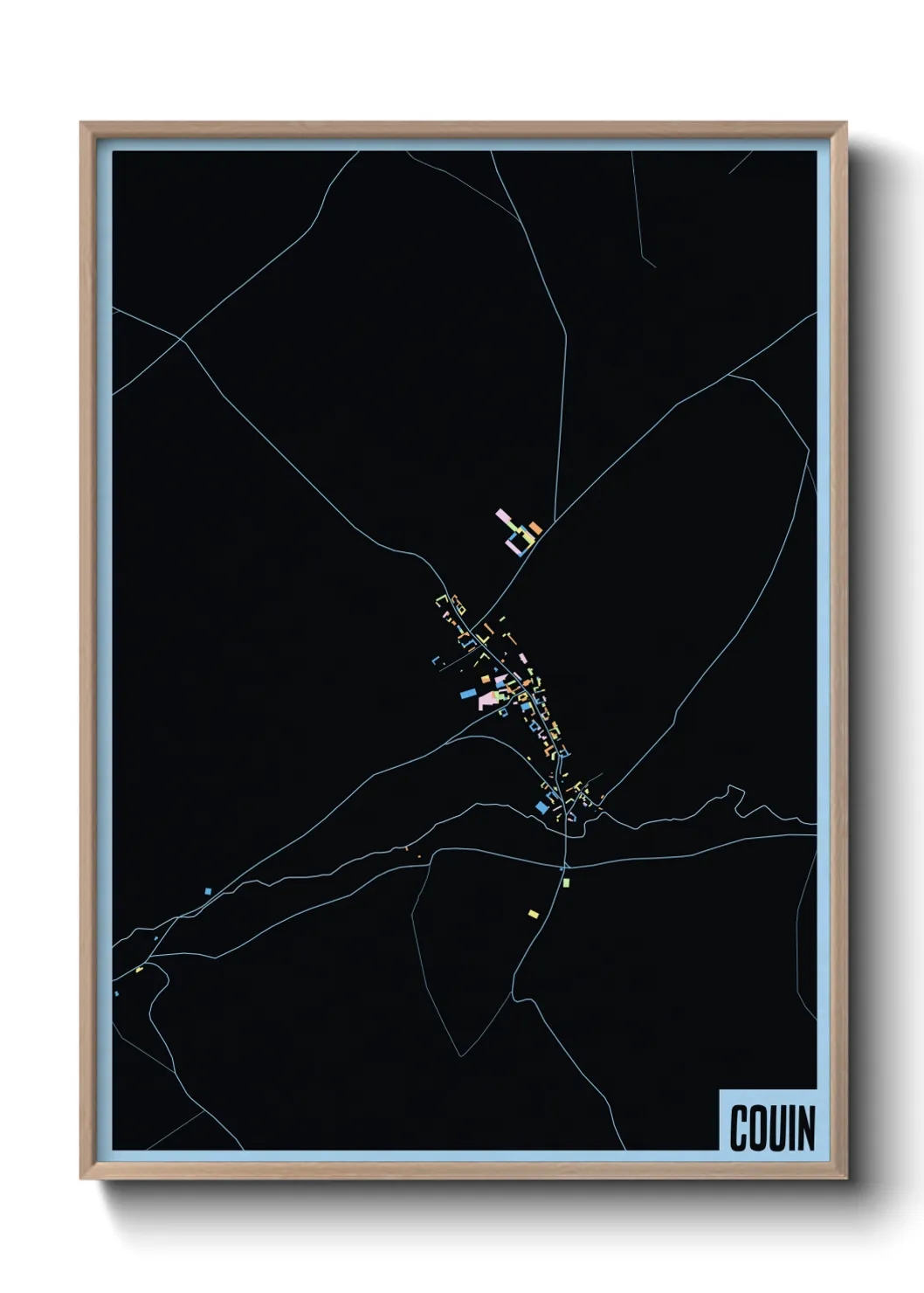 Une affiche de carte sur Couin