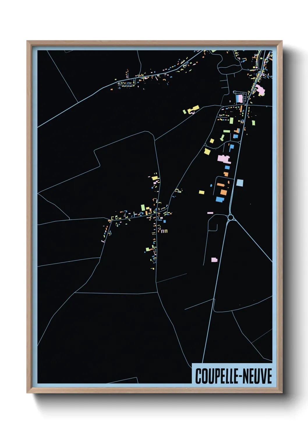 Une affiche de carte sur Coupelle-Neuve