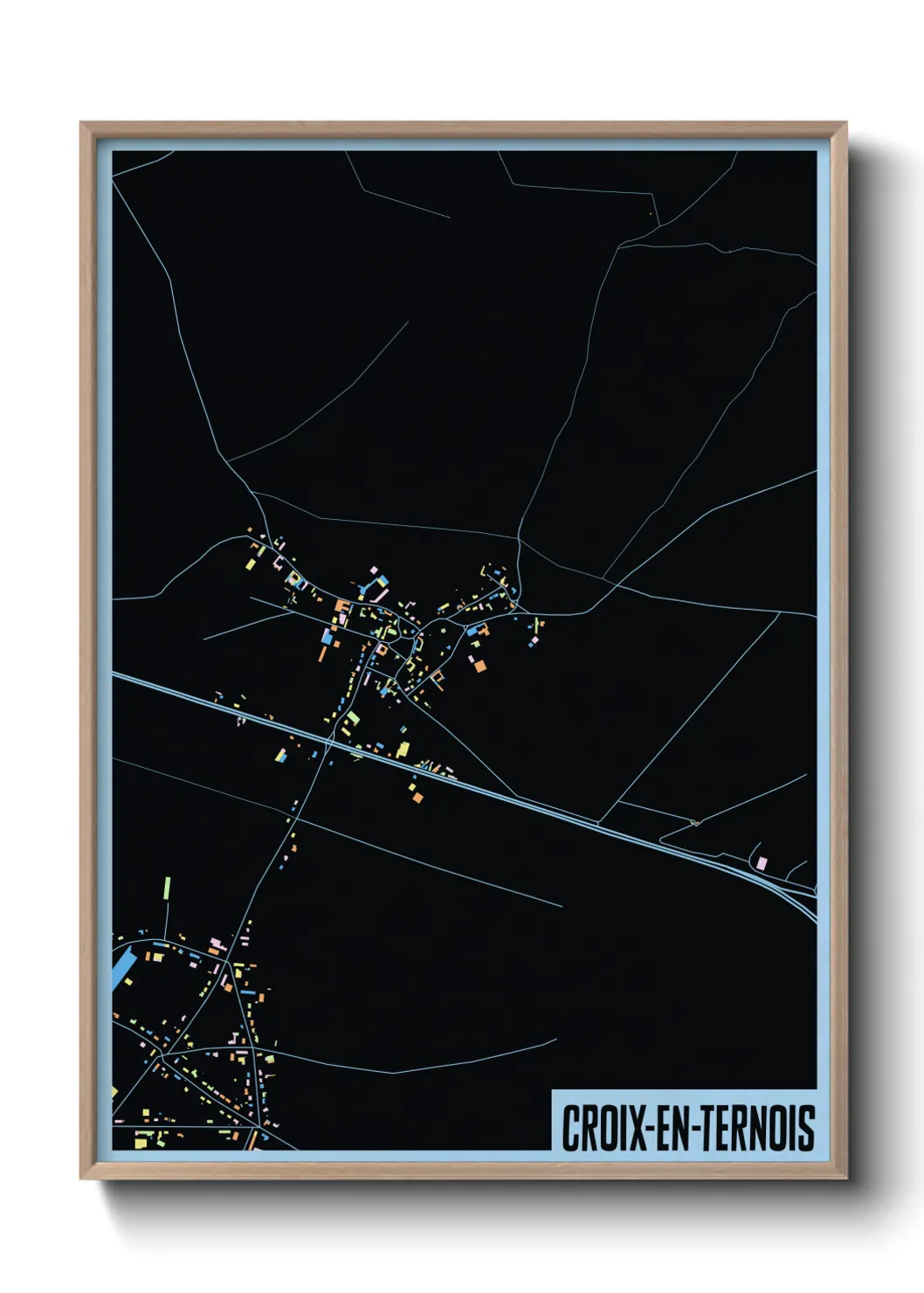 Une affiche de carte sur Croix-en-Ternois