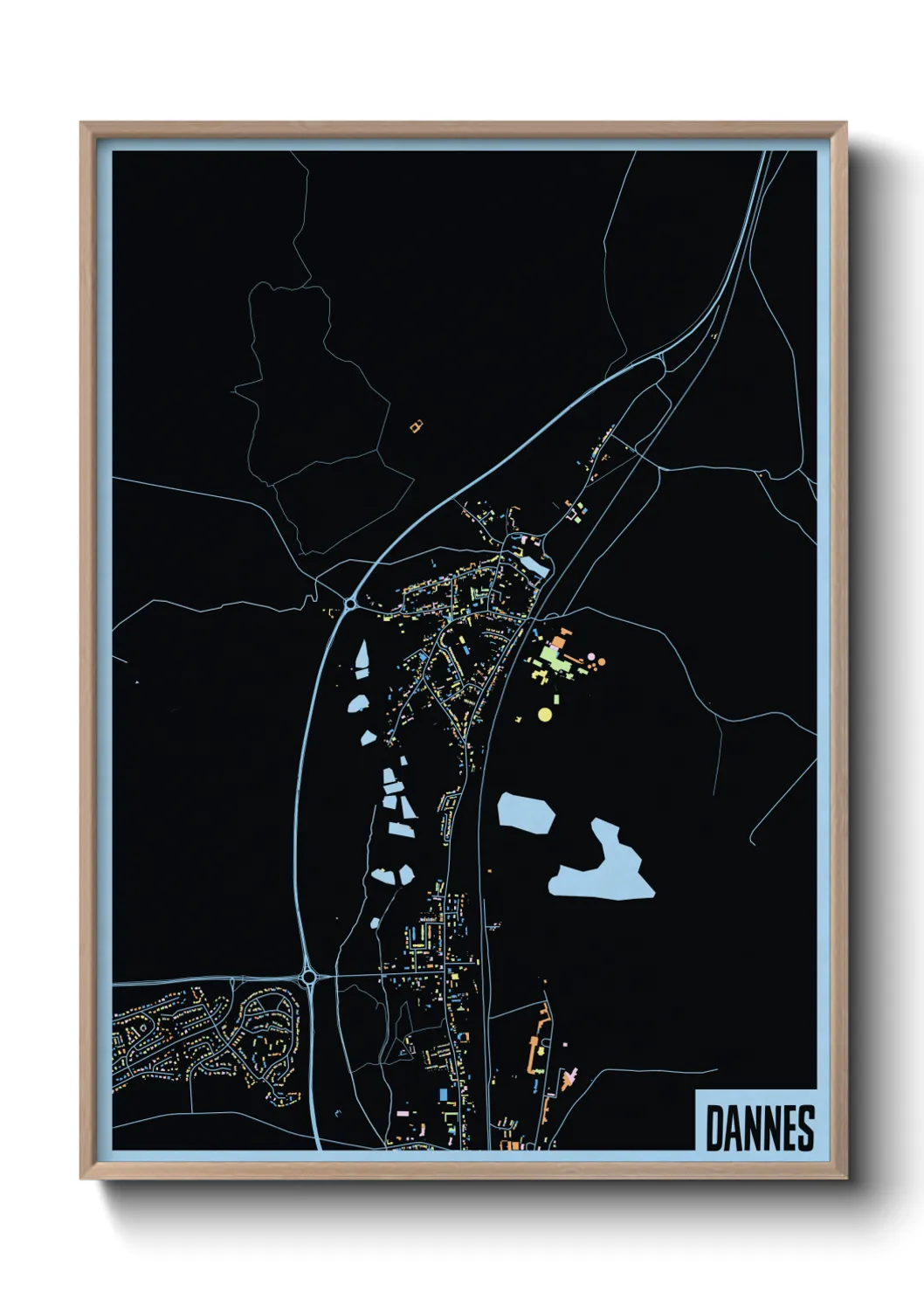 Une affiche de carte sur Dannes