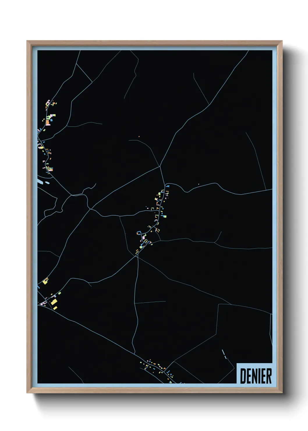 Une affiche de carte sur Denier