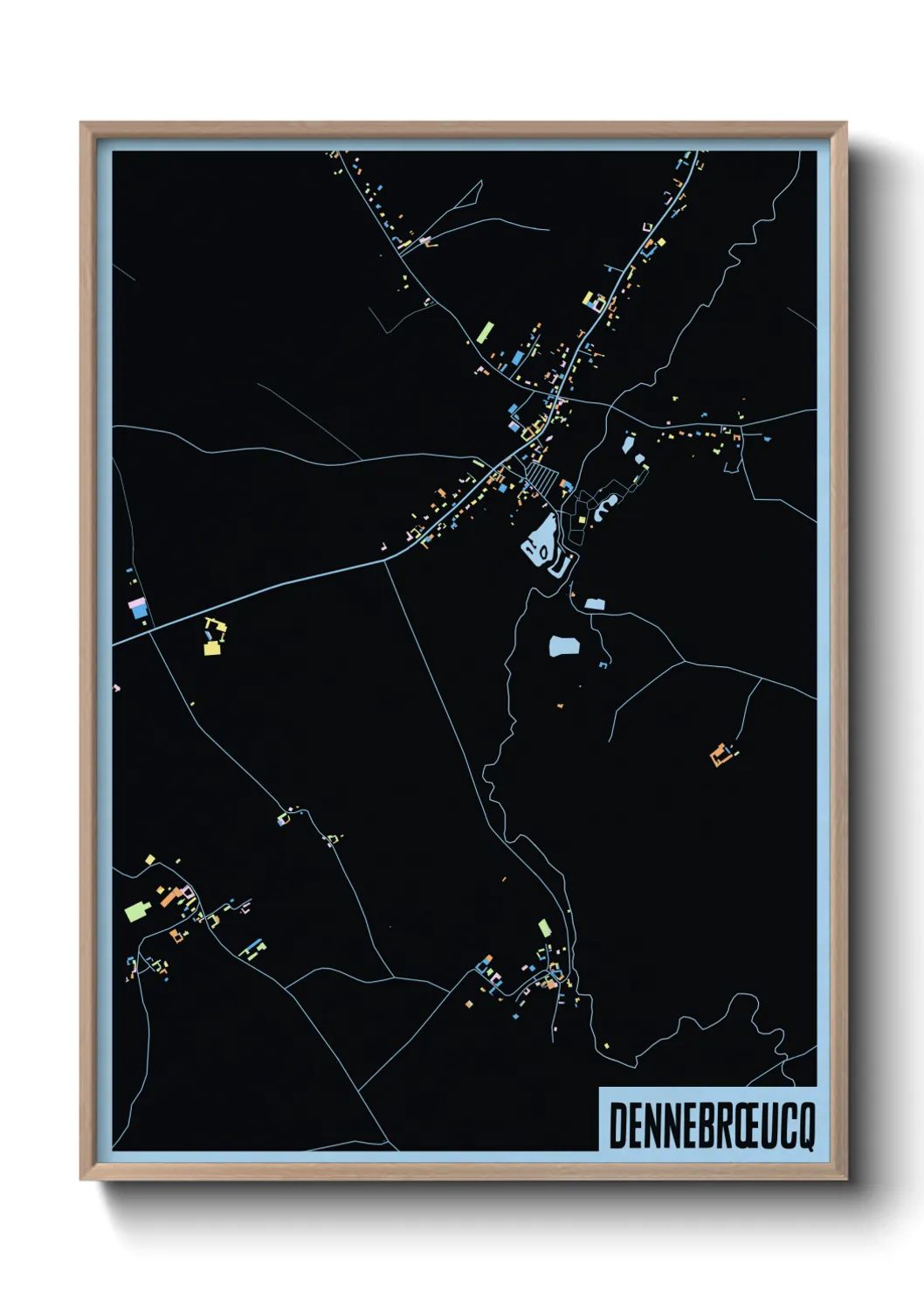 Une affiche de carte sur Dennebrœucq