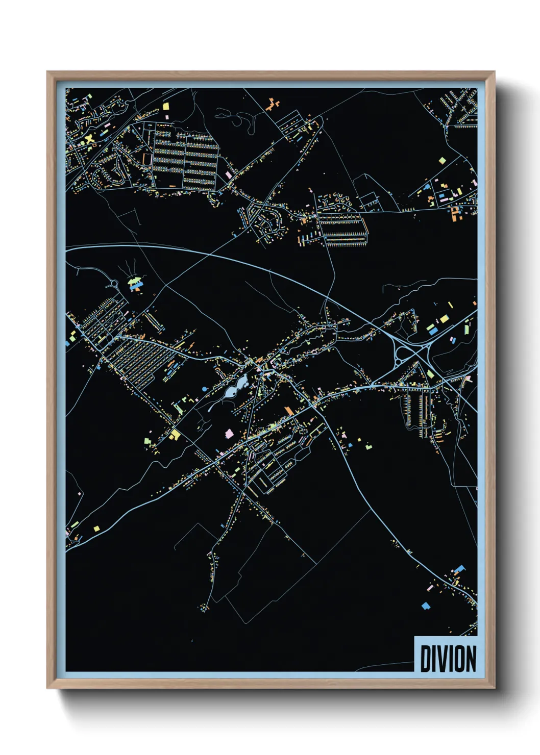 Une affiche de carte sur Divion