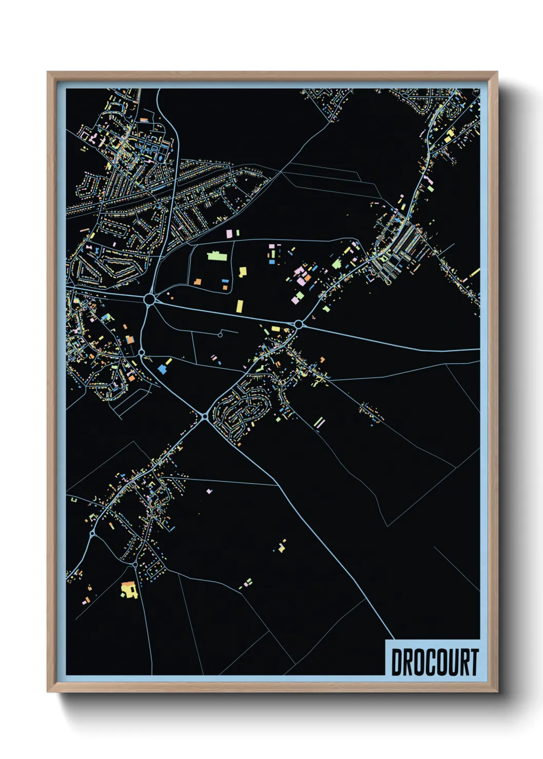 Une affiche de carte sur Drocourt