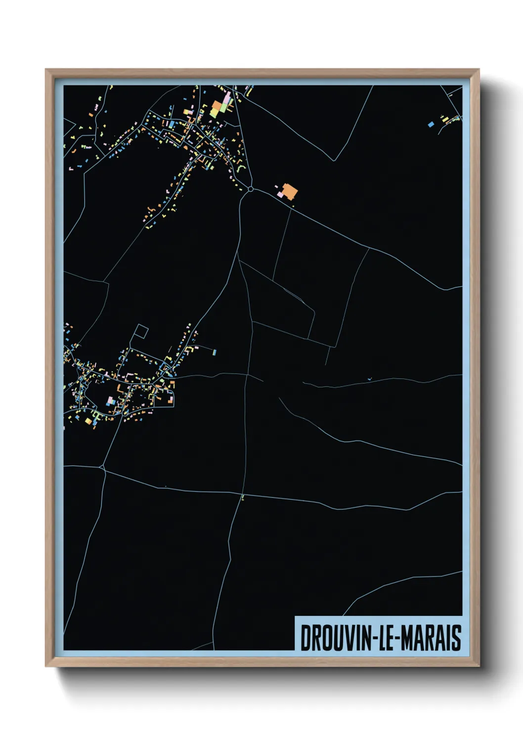 Une affiche de carte sur Drouvin-le-Marais