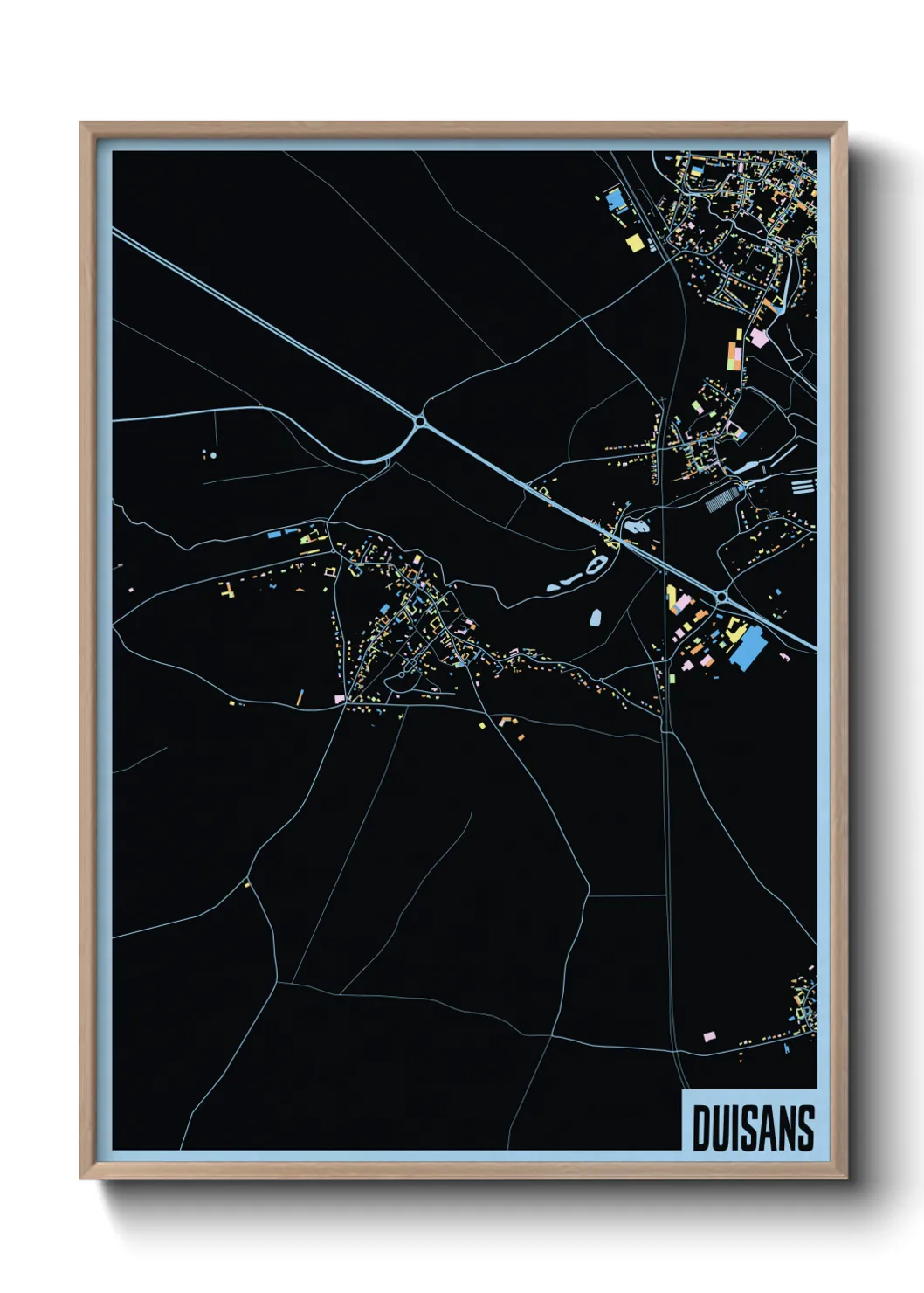 Une affiche de carte sur Duisans