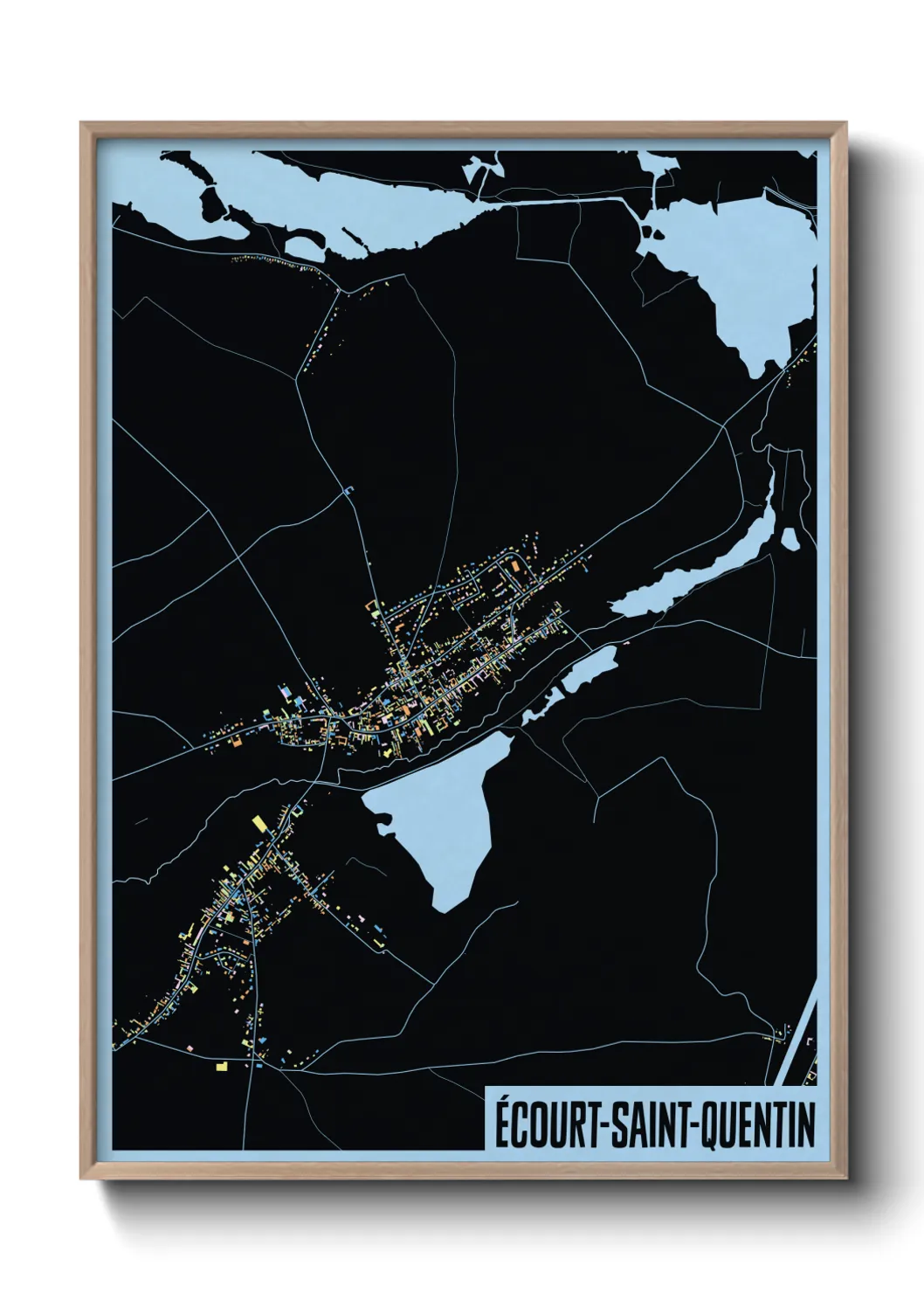 Une affiche de carte sur Écourt-Saint-Quentin