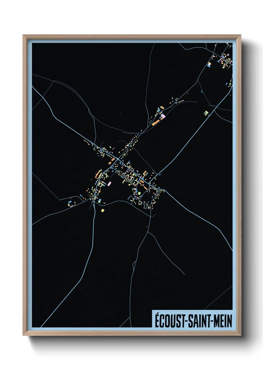 Une affiche de carte sur Écoust-Saint-Mein