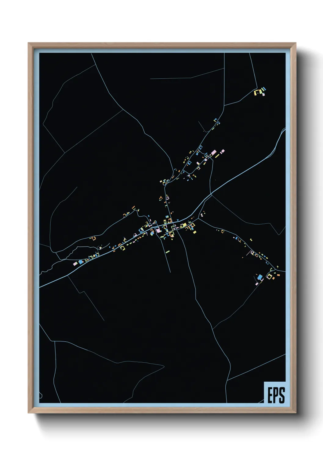 Une affiche de carte sur Eps