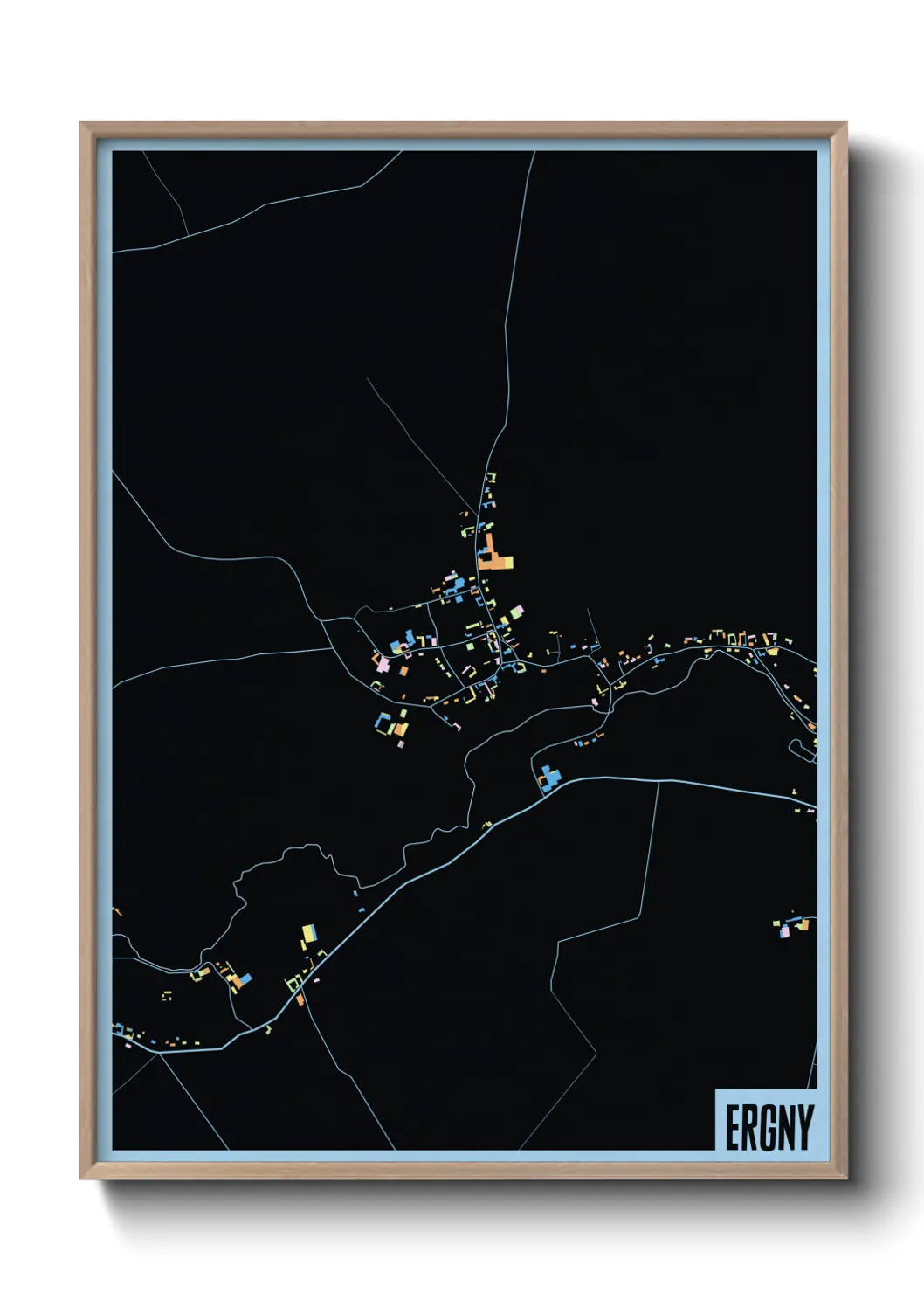 Une affiche de carte sur Ergny