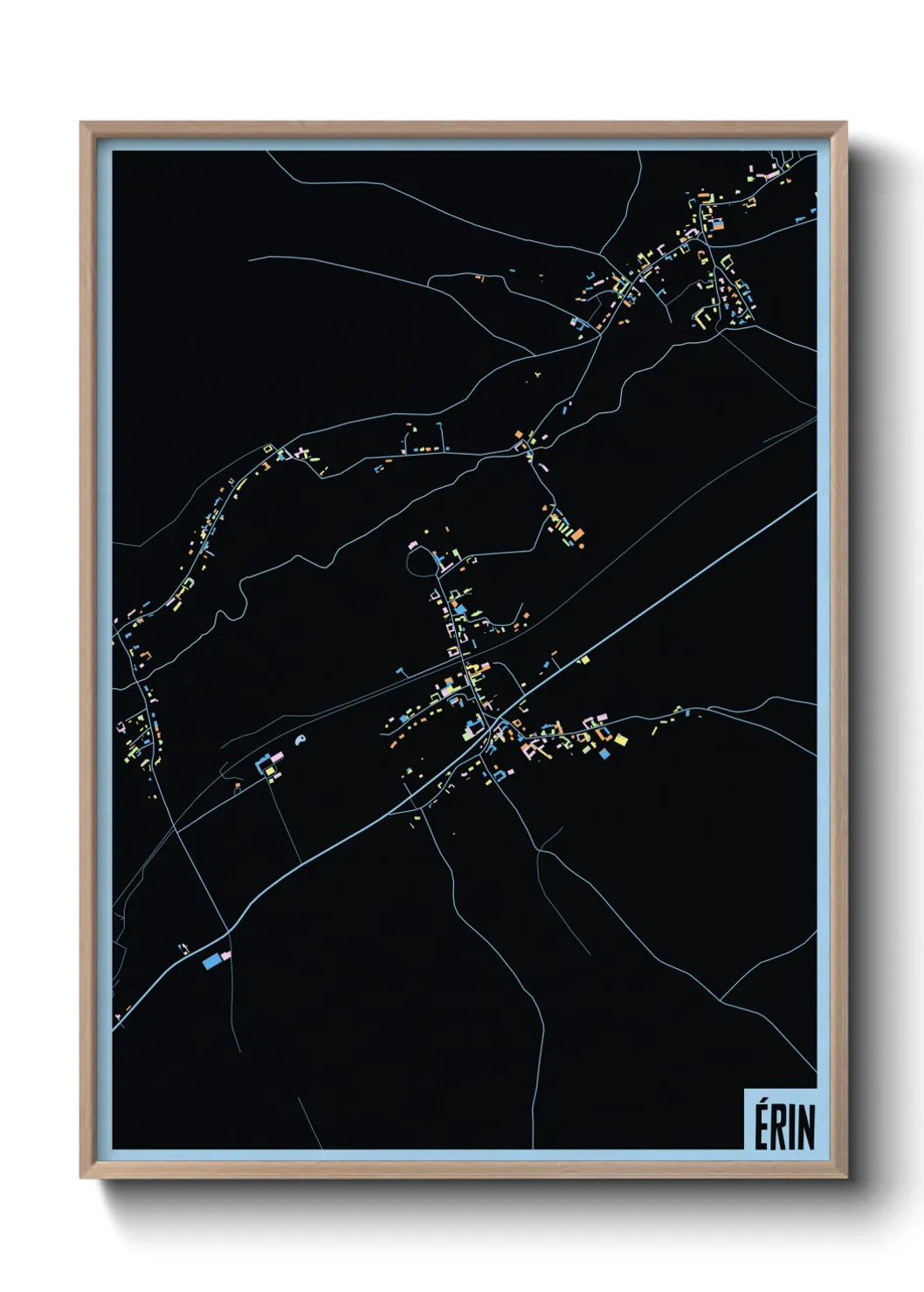 Une affiche de carte sur Érin