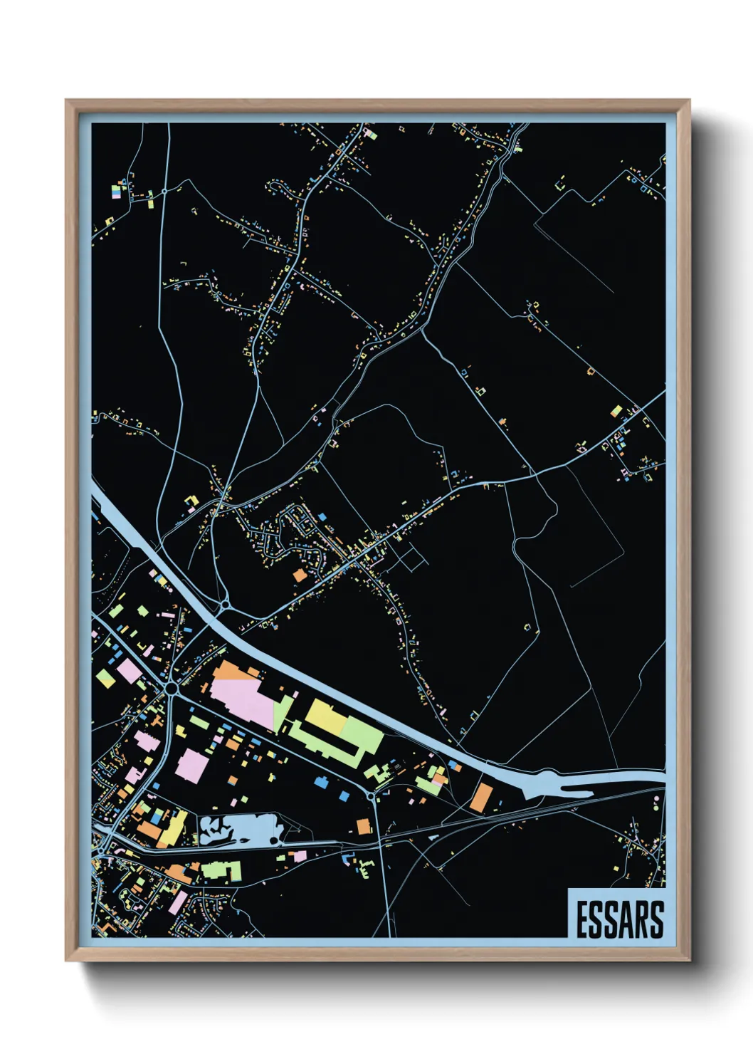 Une affiche de carte sur Essars