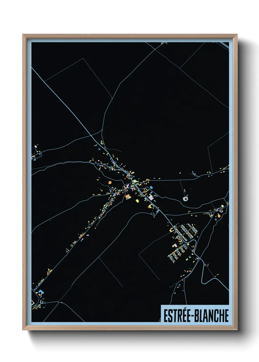 Une affiche de carte sur Estrée-Blanche