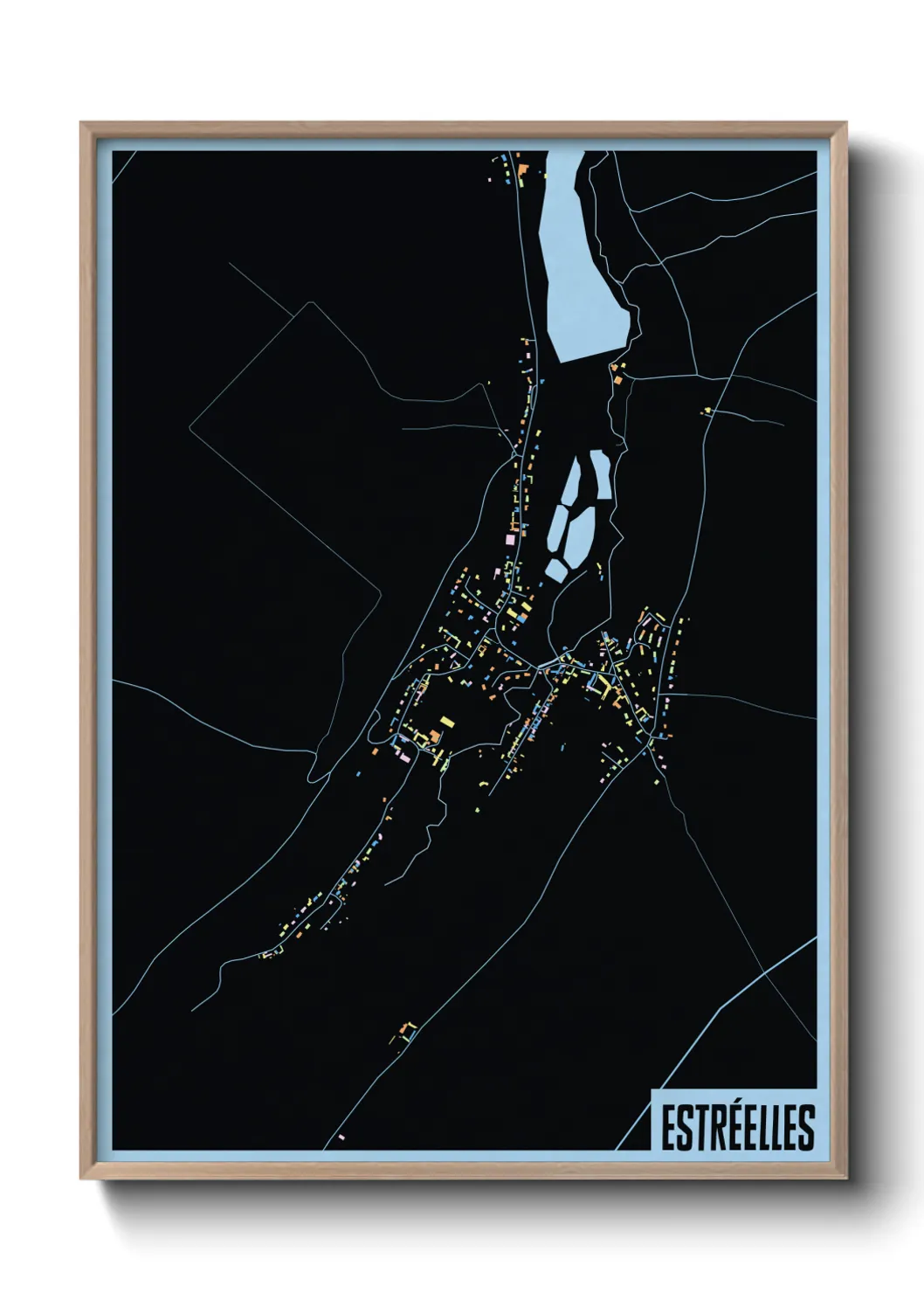 Une affiche de carte sur Estréelles