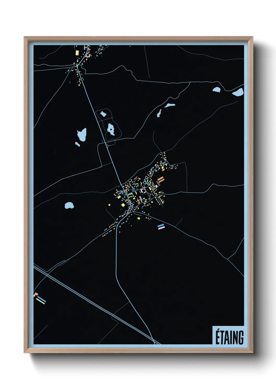 Une affiche de carte sur Étaing