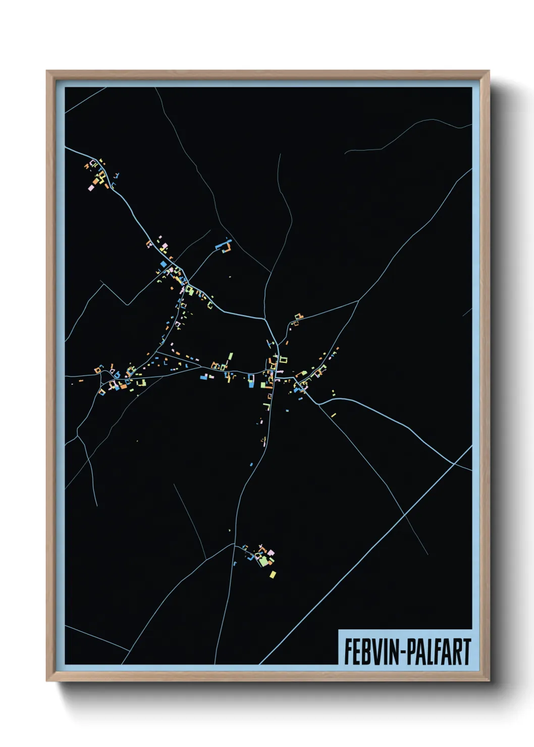 Une affiche de carte sur Febvin-Palfart