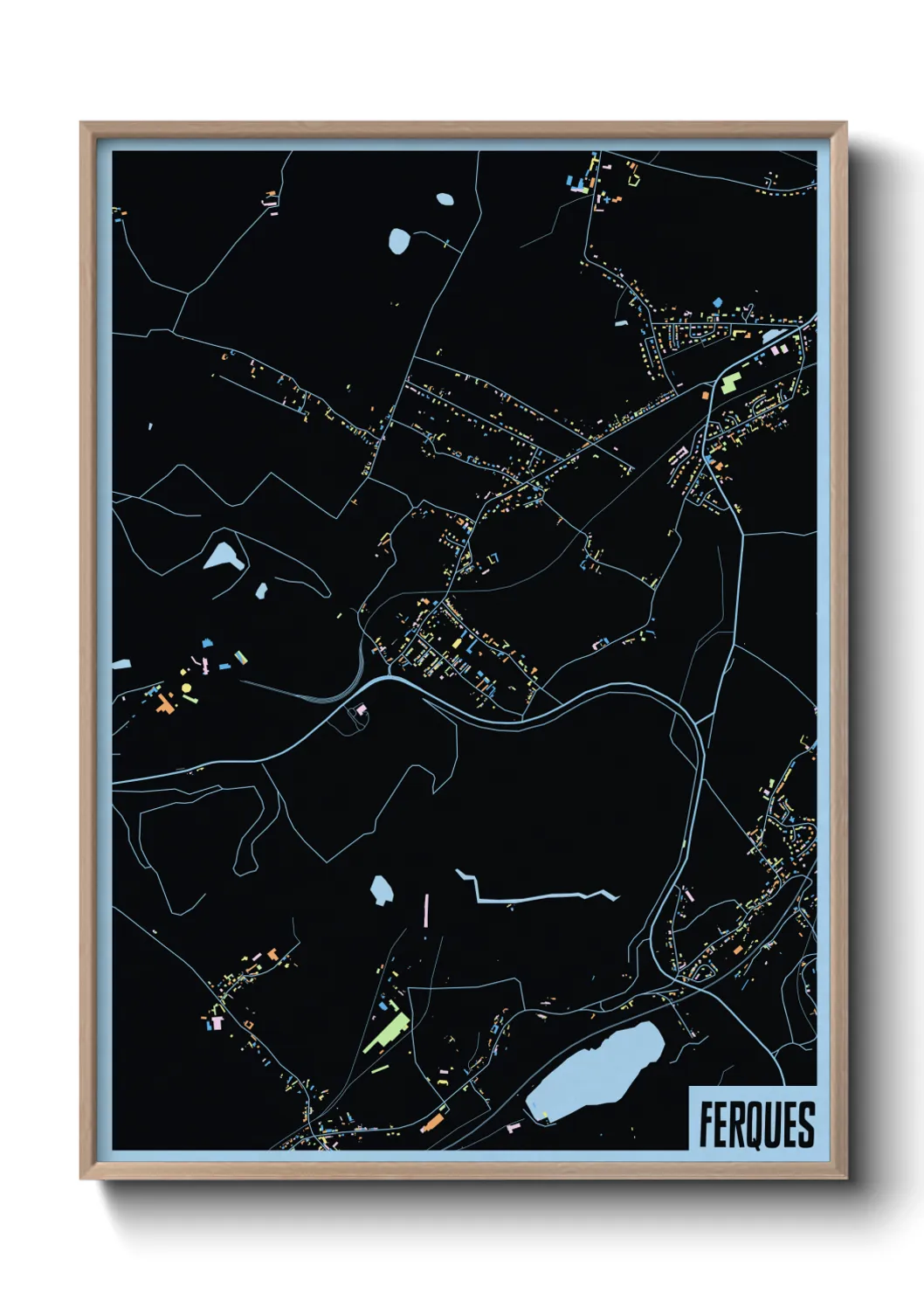 Une affiche de carte sur Ferques