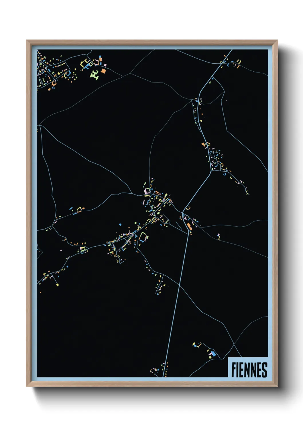 Une affiche de carte sur Fiennes