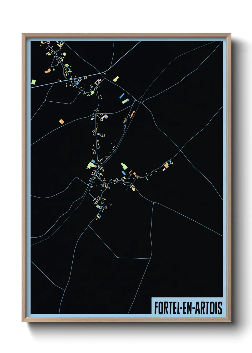 Une affiche de carte sur Fortel-en-Artois