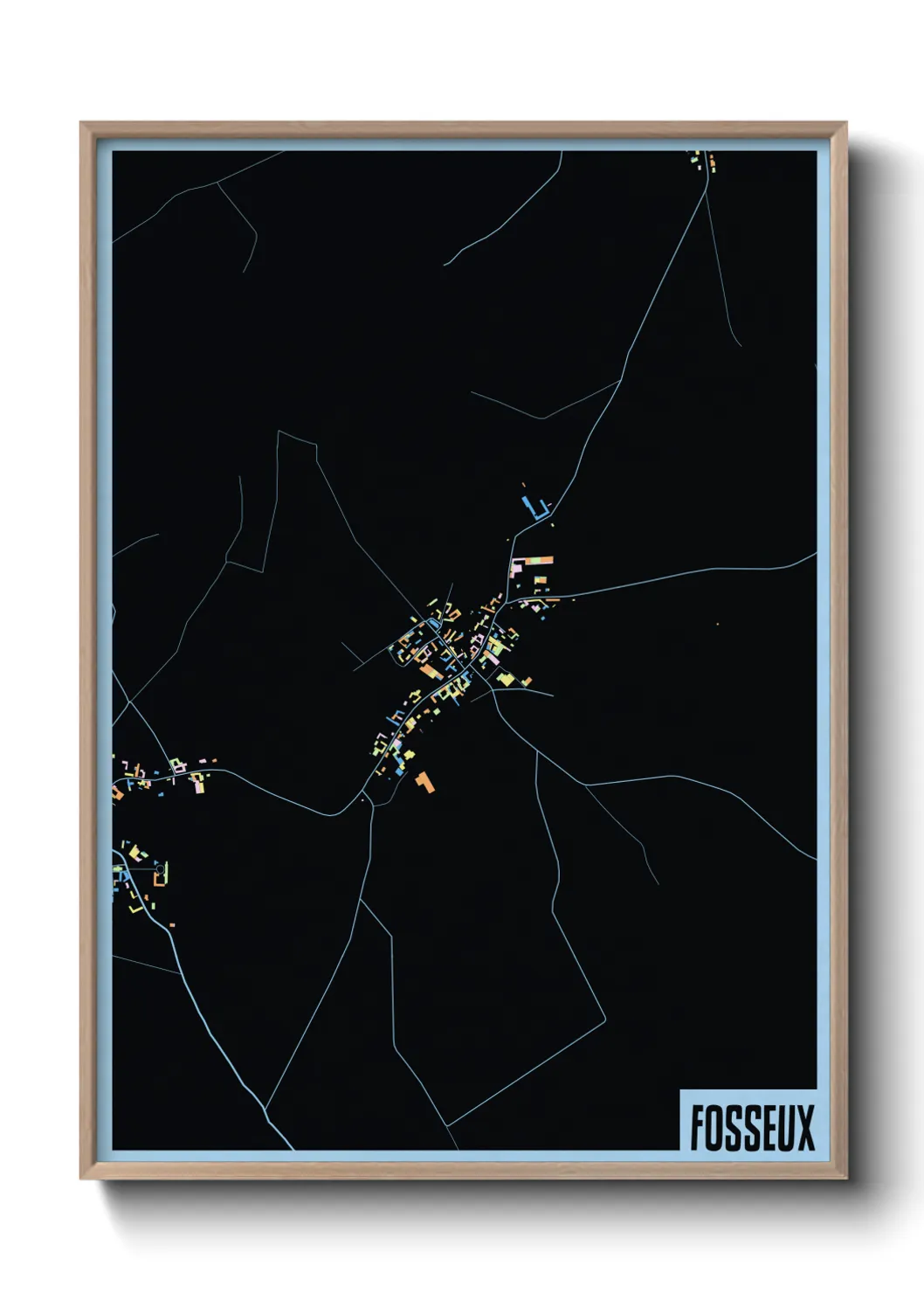 Une affiche de carte sur Fosseux