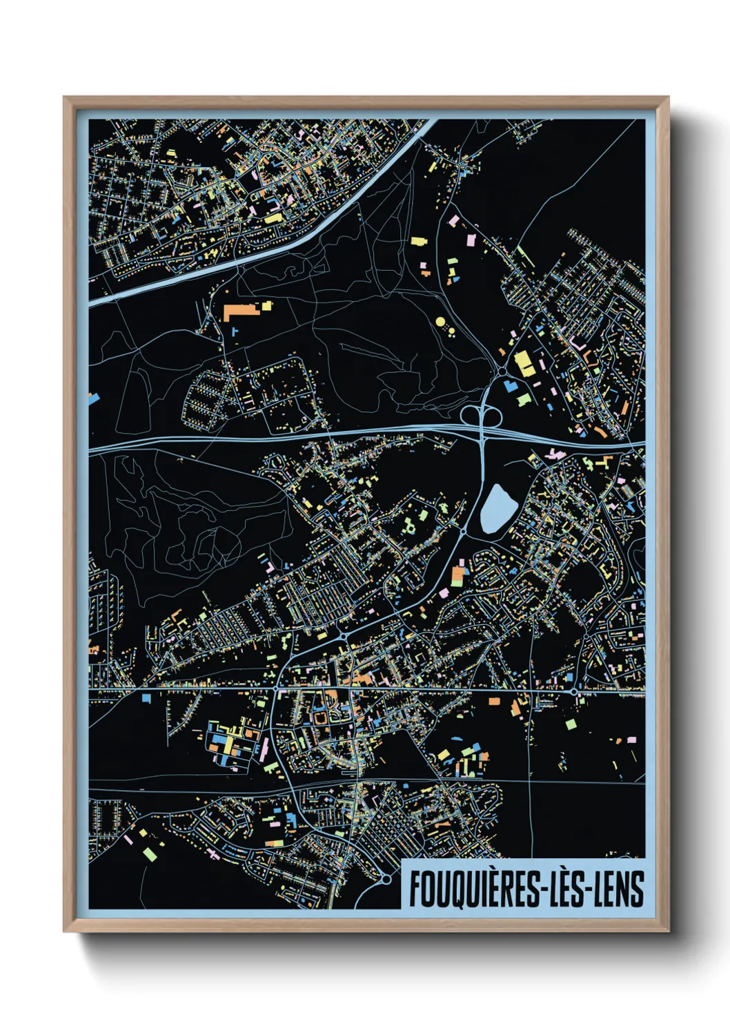 Une affiche de carte sur Fouquières-lès-Lens