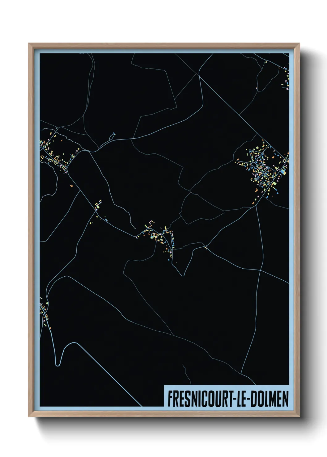 Une affiche de carte sur Fresnicourt-le-Dolmen