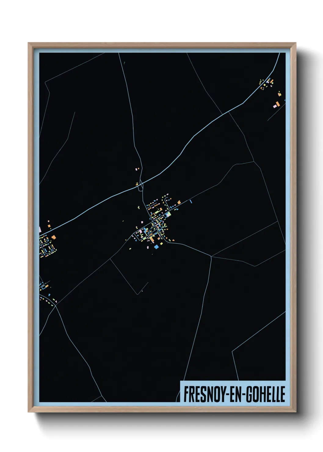 Une affiche de carte sur Fresnoy-en-Gohelle