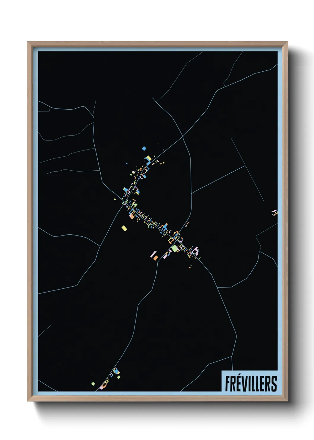 Une affiche de carte sur Frévillers