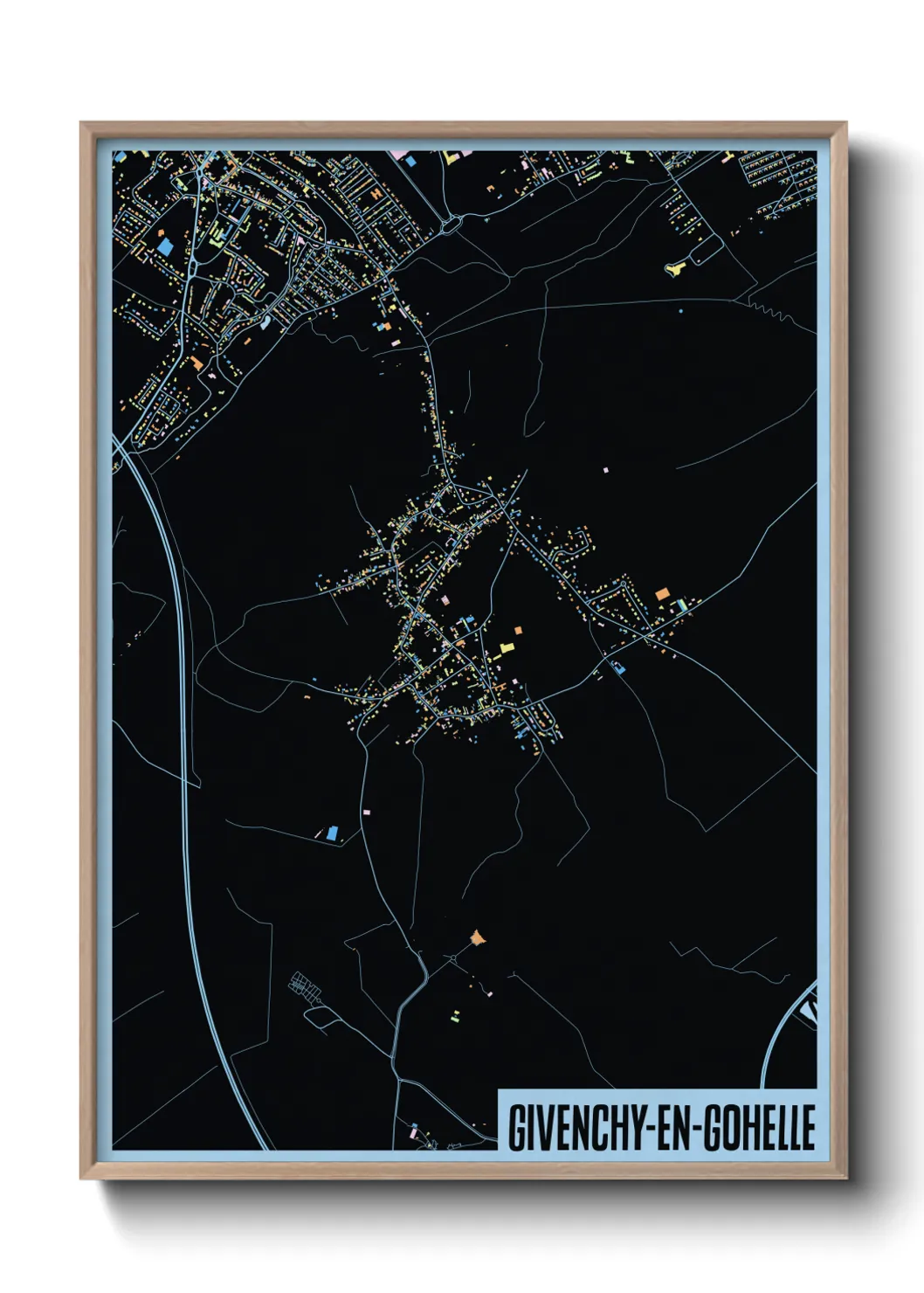 Une affiche de carte sur Givenchy-en-Gohelle