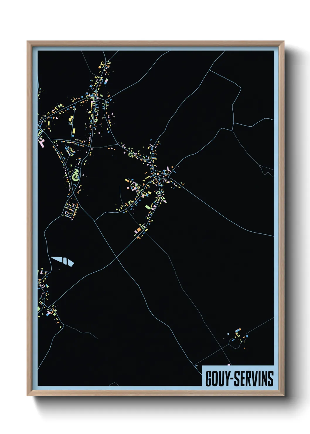 Une affiche de carte sur Gouy-Servins