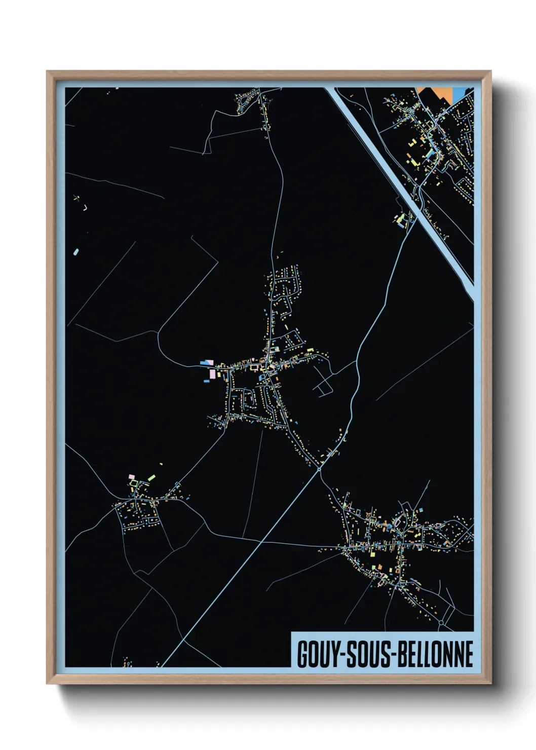 Une affiche de carte sur Gouy-sous-Bellonne