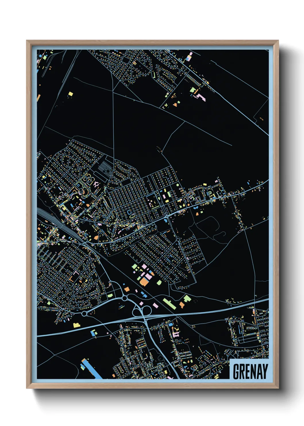 Une affiche de carte sur Grenay