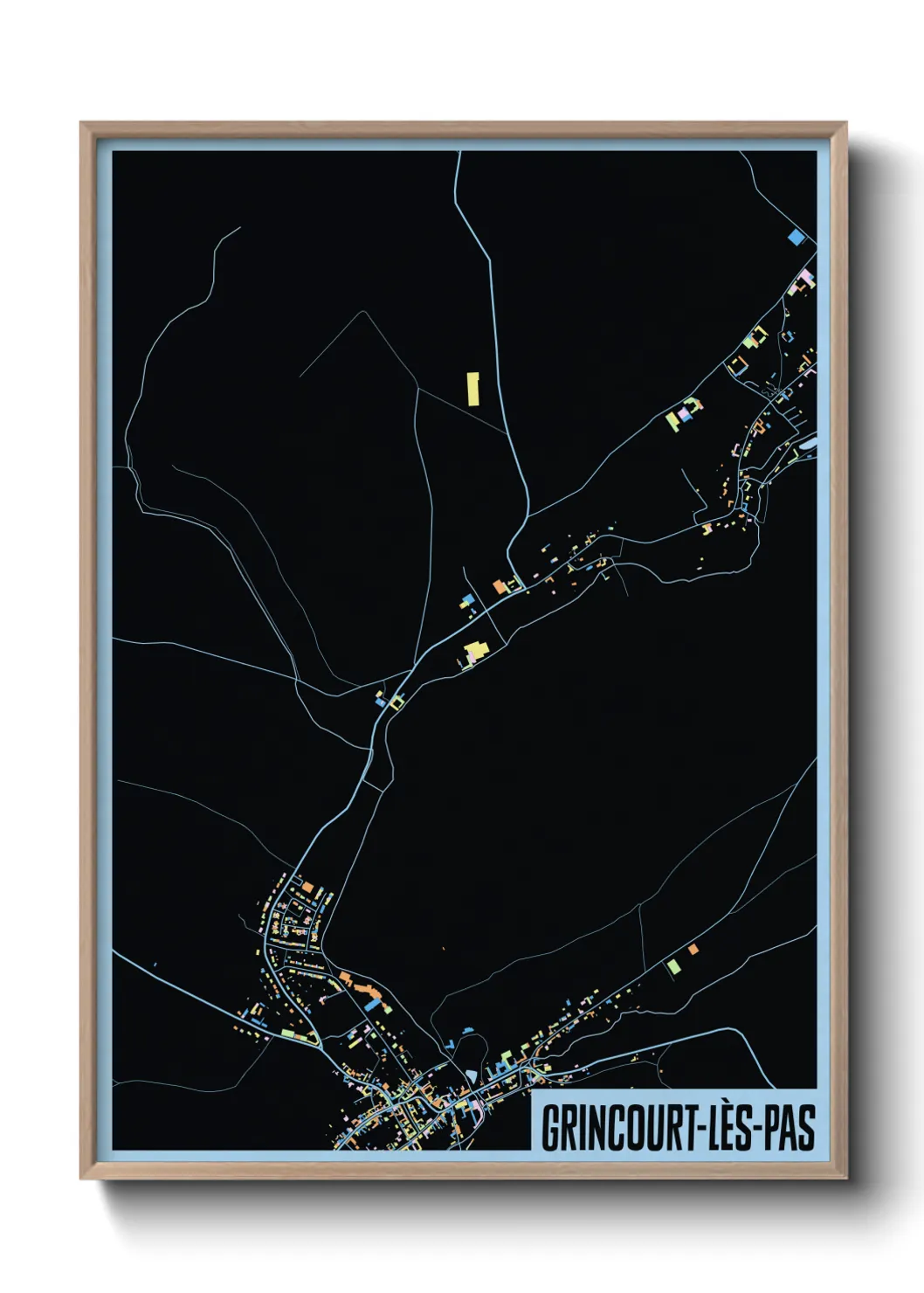 Une affiche de carte sur Grincourt-lès-Pas