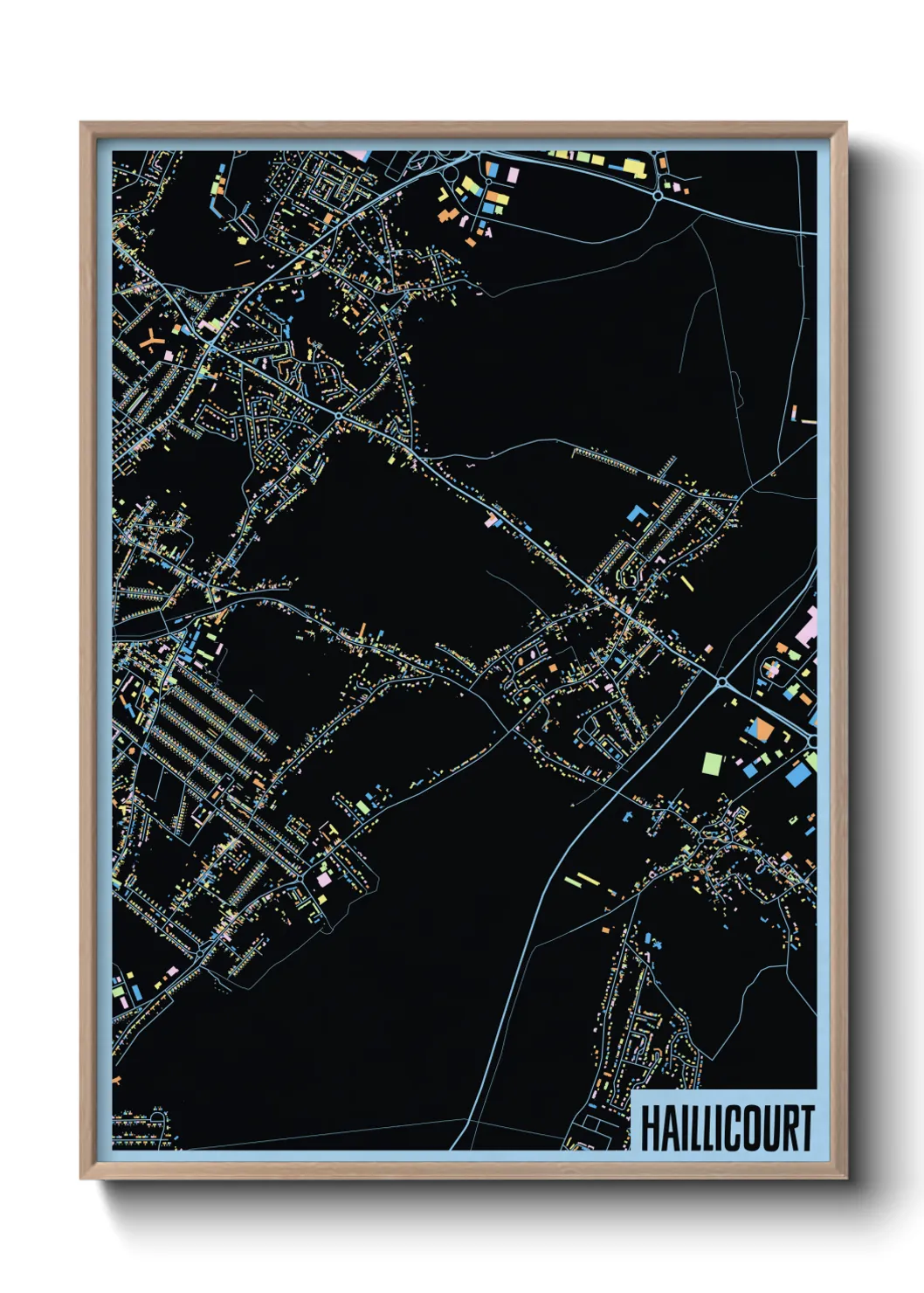 Une affiche de carte sur Haillicourt