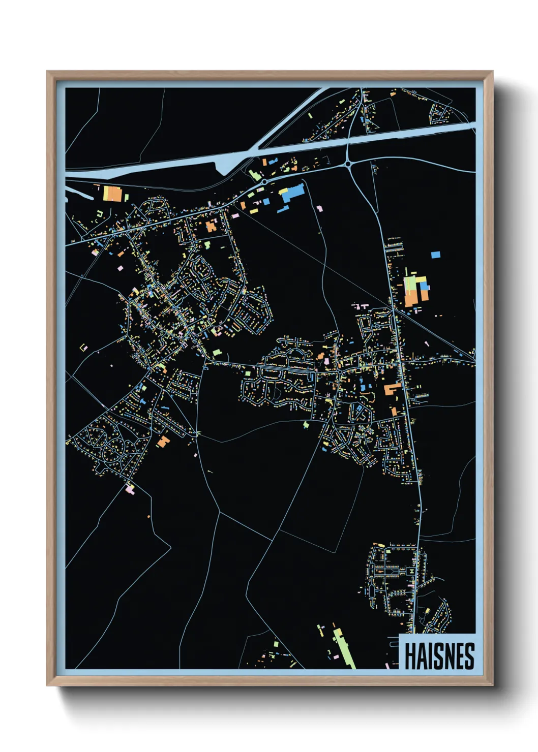 Une affiche de carte sur Haisnes