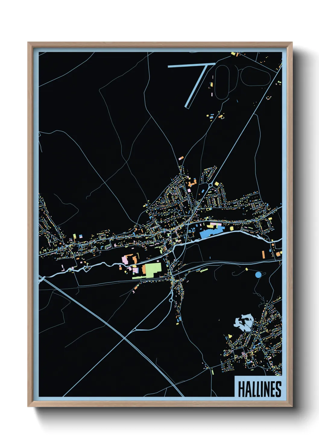 Une affiche de carte sur Hallines