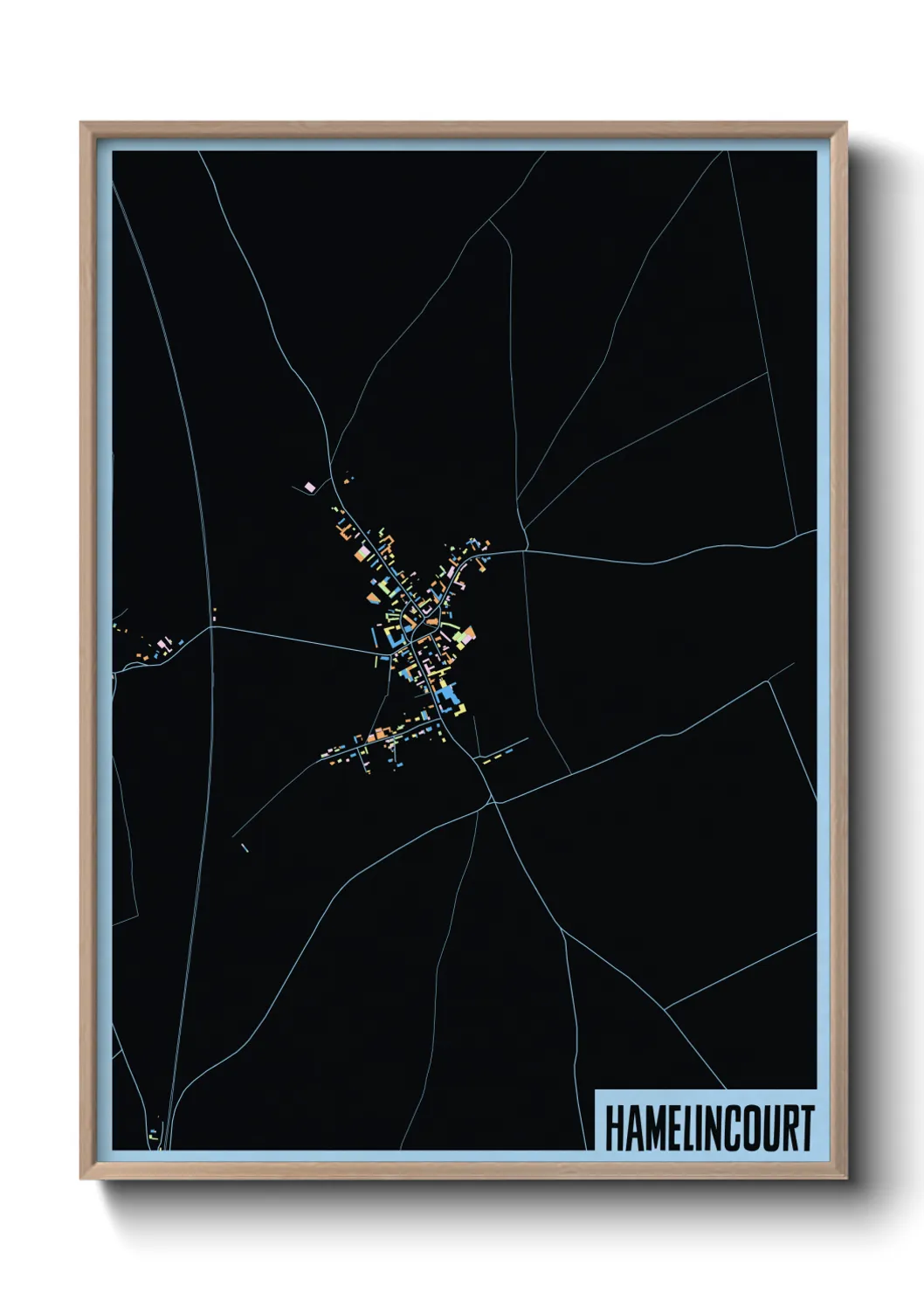 Une affiche de carte sur Hamelincourt