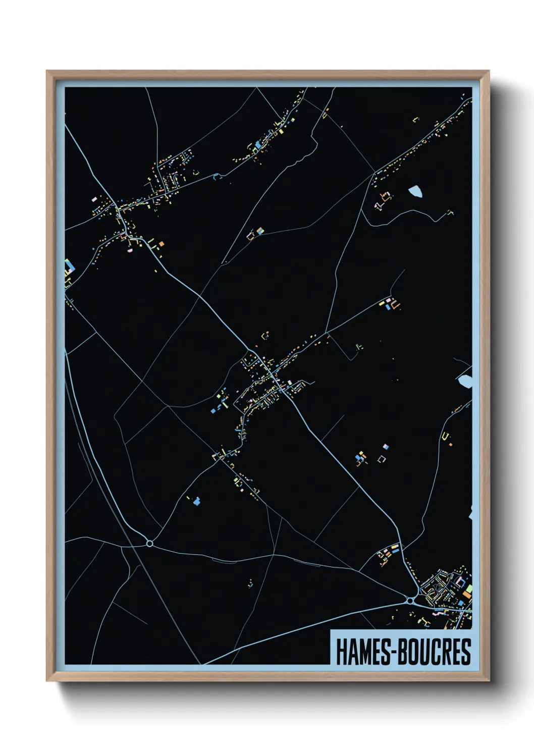 Une affiche de carte sur Hames-Boucres