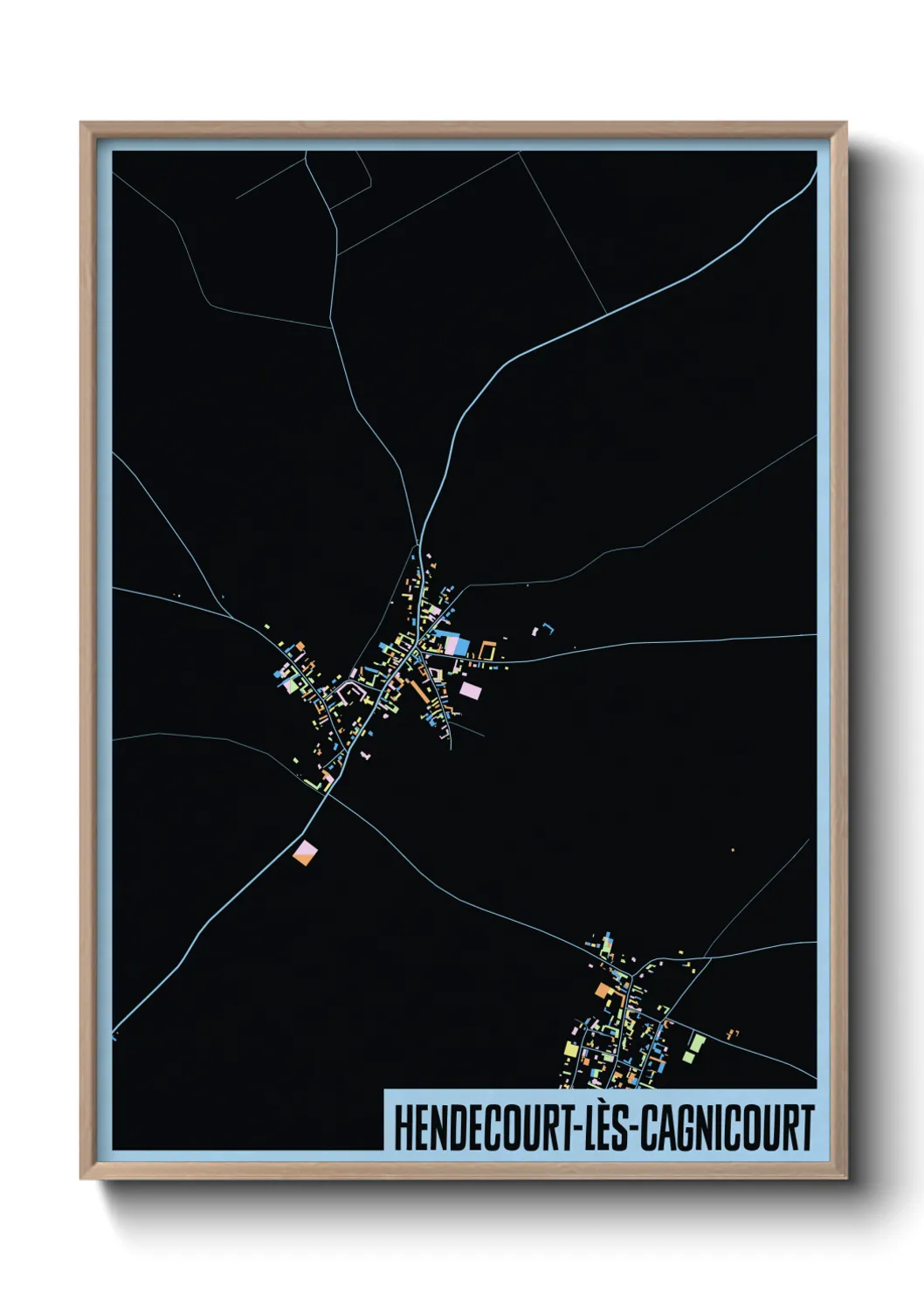 Une affiche de carte sur Hendecourt-lès-Cagnicourt