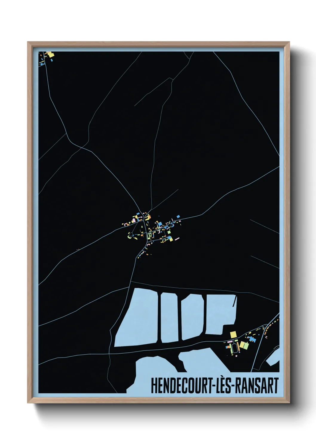 Une affiche de carte sur Hendecourt-lès-Ransart