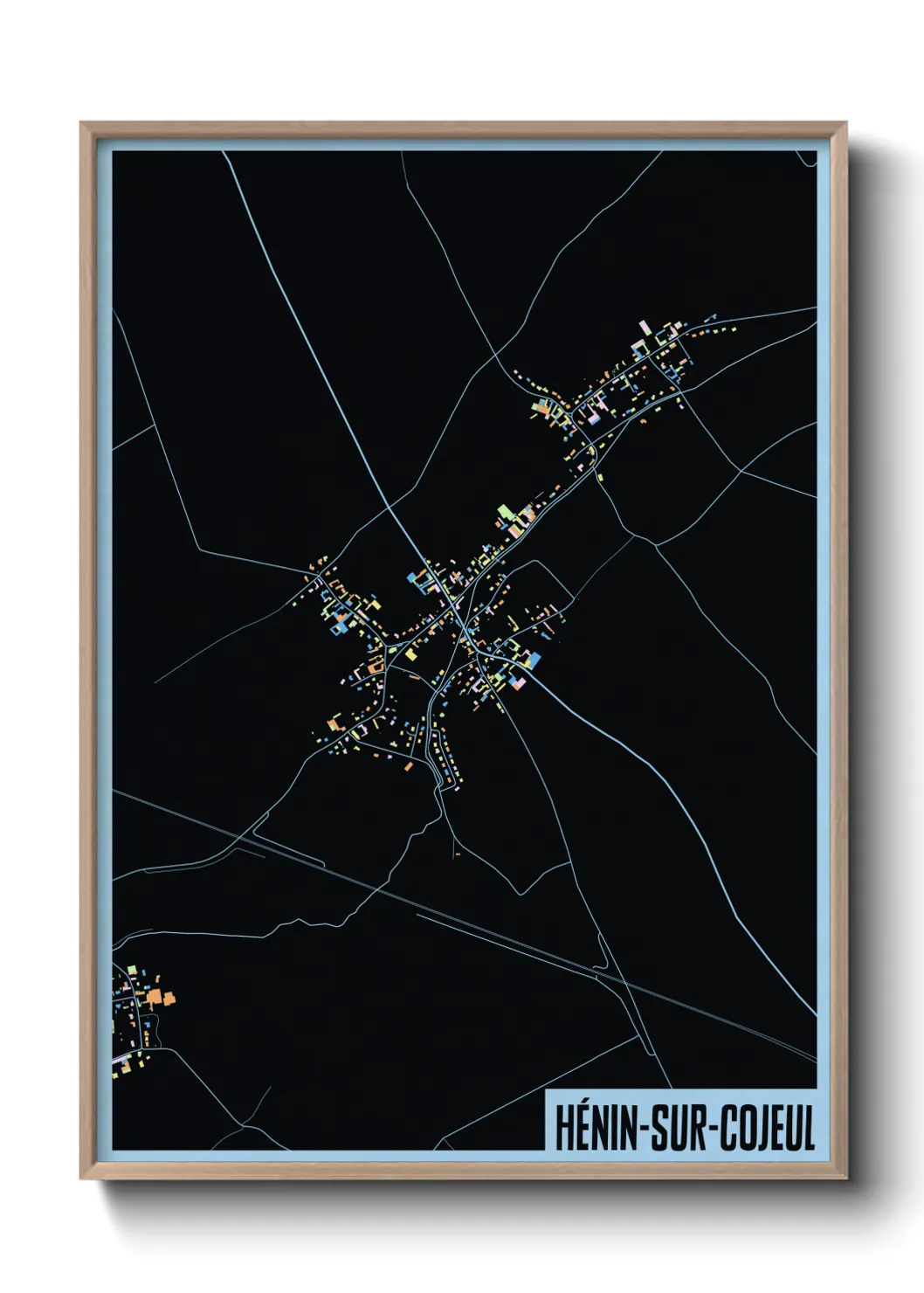 Une affiche de carte sur Hénin-sur-Cojeul