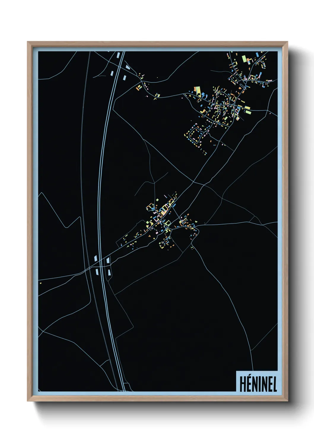 Une affiche de carte sur Héninel