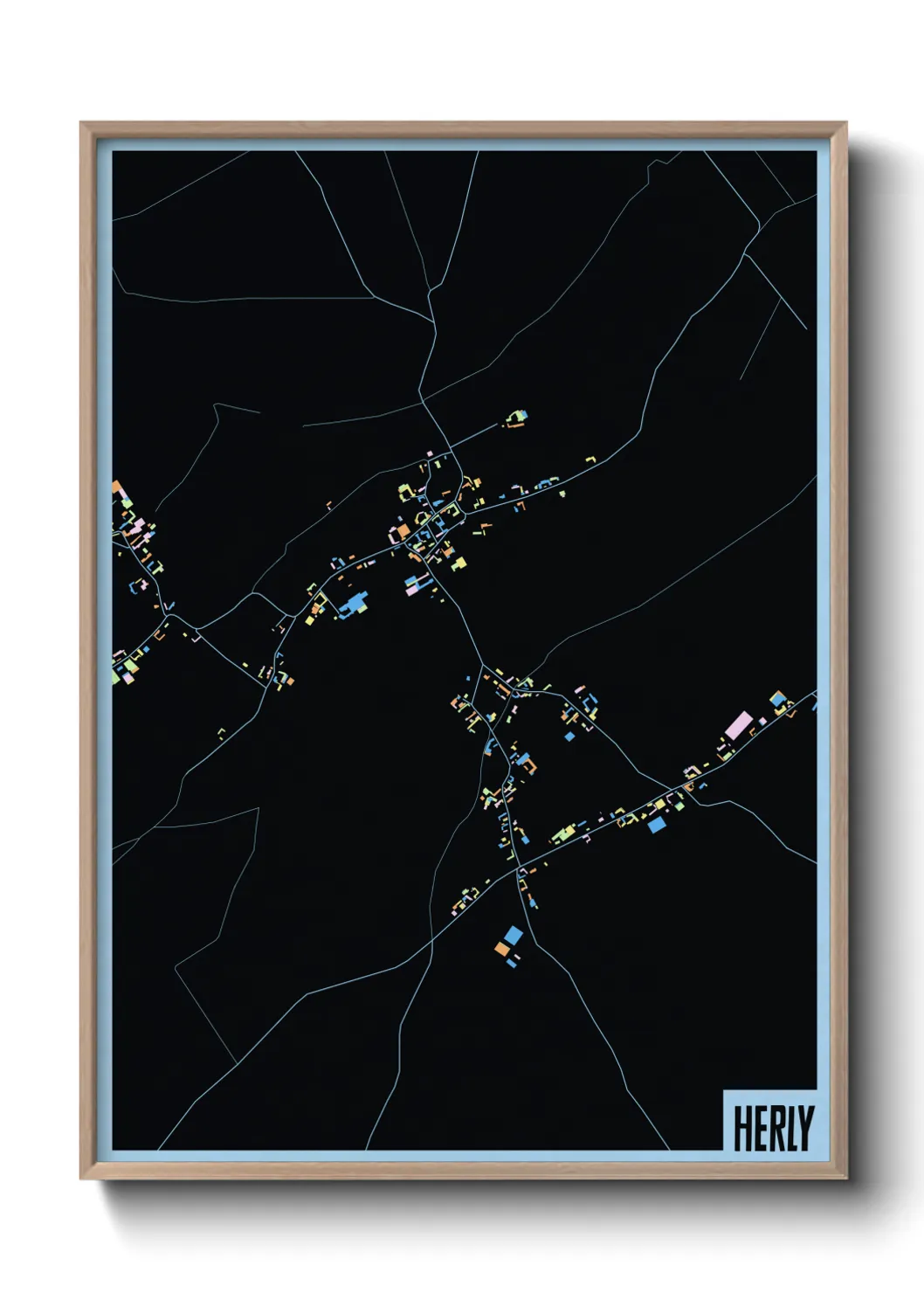 Une affiche de carte sur Herly